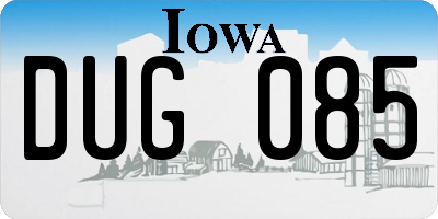 IA license plate DUG085