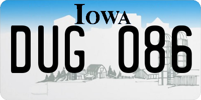 IA license plate DUG086