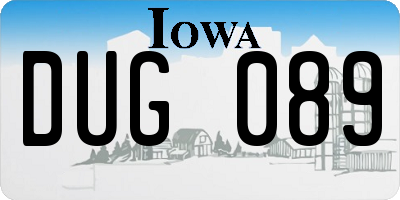 IA license plate DUG089