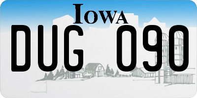 IA license plate DUG090