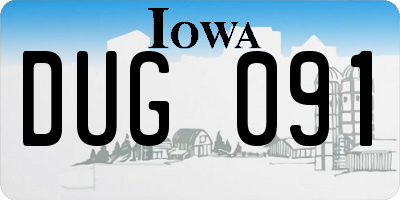 IA license plate DUG091
