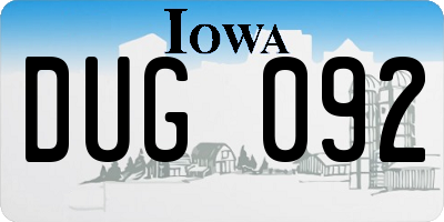 IA license plate DUG092