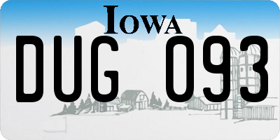 IA license plate DUG093