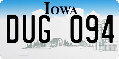 IA license plate DUG094