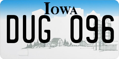 IA license plate DUG096