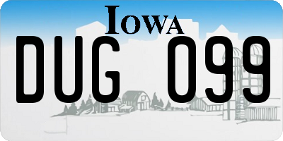 IA license plate DUG099