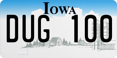 IA license plate DUG100