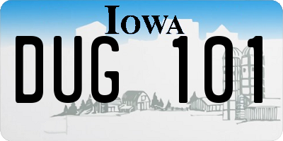 IA license plate DUG101