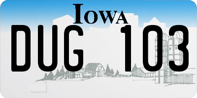 IA license plate DUG103