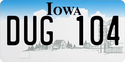 IA license plate DUG104