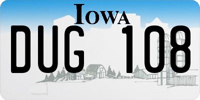 IA license plate DUG108