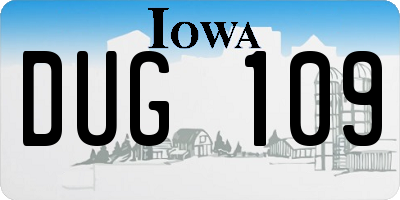 IA license plate DUG109