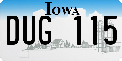 IA license plate DUG115