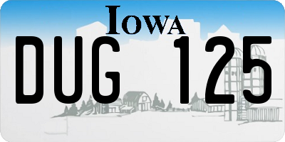 IA license plate DUG125