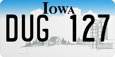 IA license plate DUG127