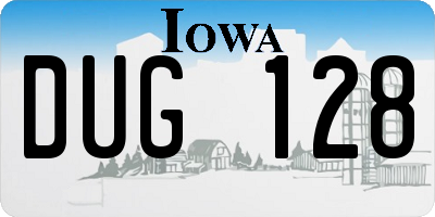 IA license plate DUG128