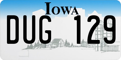 IA license plate DUG129