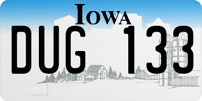 IA license plate DUG133