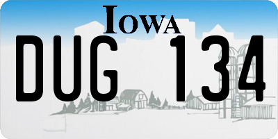 IA license plate DUG134