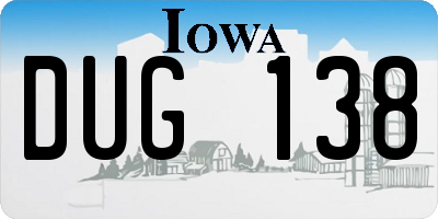 IA license plate DUG138