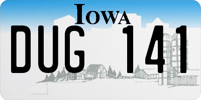 IA license plate DUG141