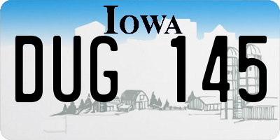 IA license plate DUG145