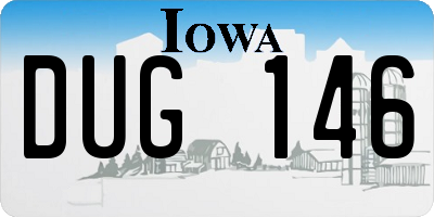 IA license plate DUG146