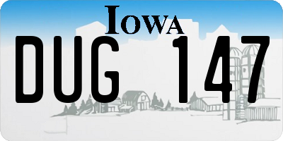 IA license plate DUG147