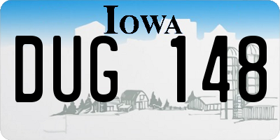 IA license plate DUG148