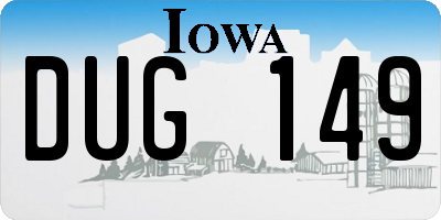 IA license plate DUG149