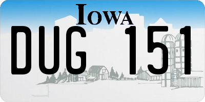 IA license plate DUG151