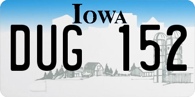 IA license plate DUG152