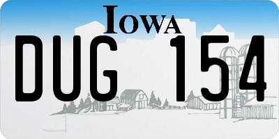 IA license plate DUG154