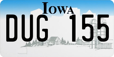 IA license plate DUG155
