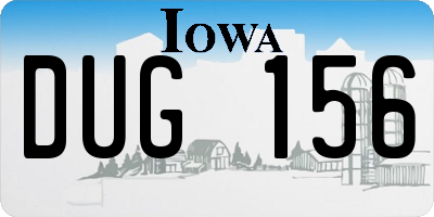 IA license plate DUG156