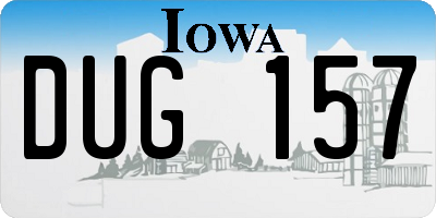IA license plate DUG157