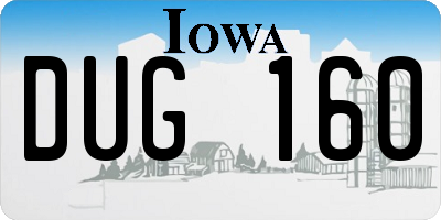 IA license plate DUG160