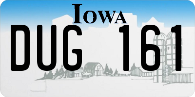 IA license plate DUG161