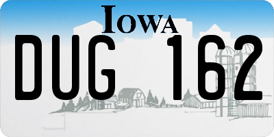 IA license plate DUG162
