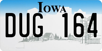 IA license plate DUG164