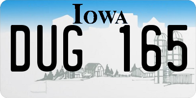 IA license plate DUG165