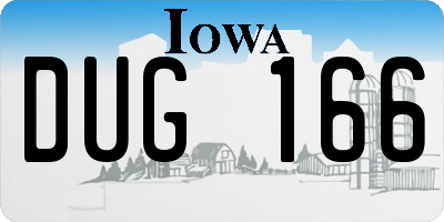 IA license plate DUG166