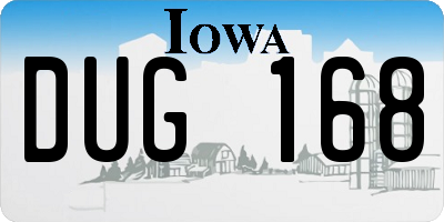 IA license plate DUG168
