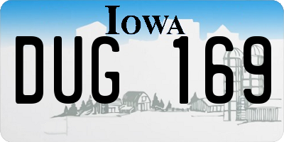 IA license plate DUG169