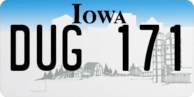 IA license plate DUG171