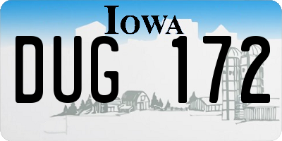 IA license plate DUG172