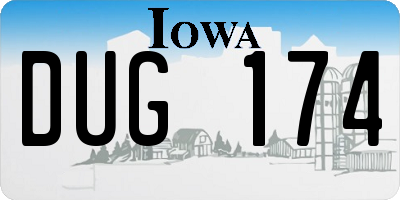 IA license plate DUG174