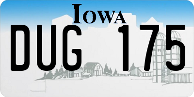 IA license plate DUG175