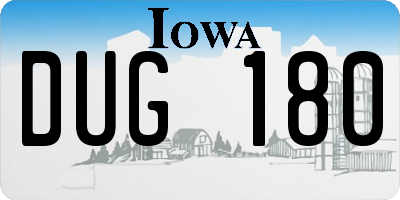 IA license plate DUG180