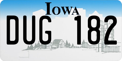 IA license plate DUG182